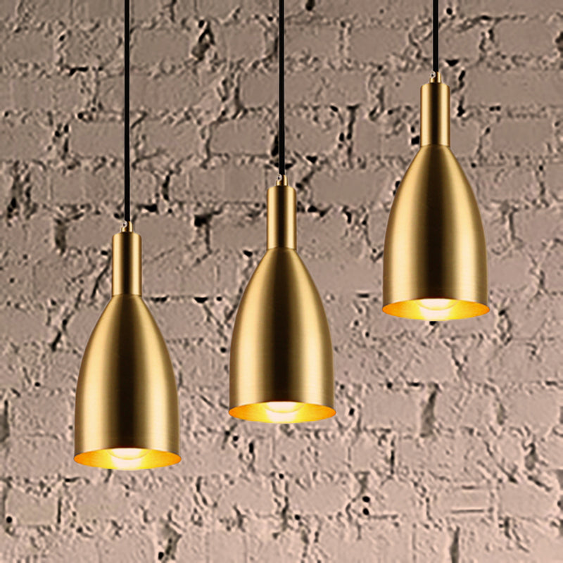 Brass Finish Bottle Pendant Lighting Retro Stylish Metallic 1 Light Living Room Hanging Lamp Clearhalo 'Ceiling Lights' 'Modern Pendants' 'Modern' 'Pendant Lights' 'Pendants' Lighting' 248683