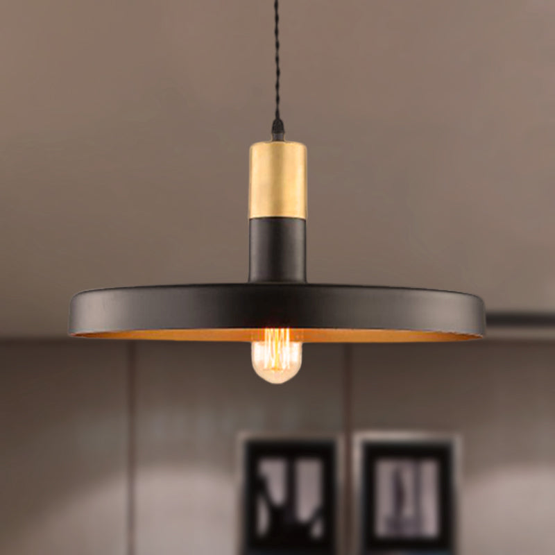 Black Round Shade Pendant Light Modern Stylish Metal 1 Bulb Dining Room Hanging Ceiling Light Black Clearhalo 'Ceiling Lights' 'Modern Pendants' 'Modern' 'Pendant Lights' 'Pendants' Lighting' 248883