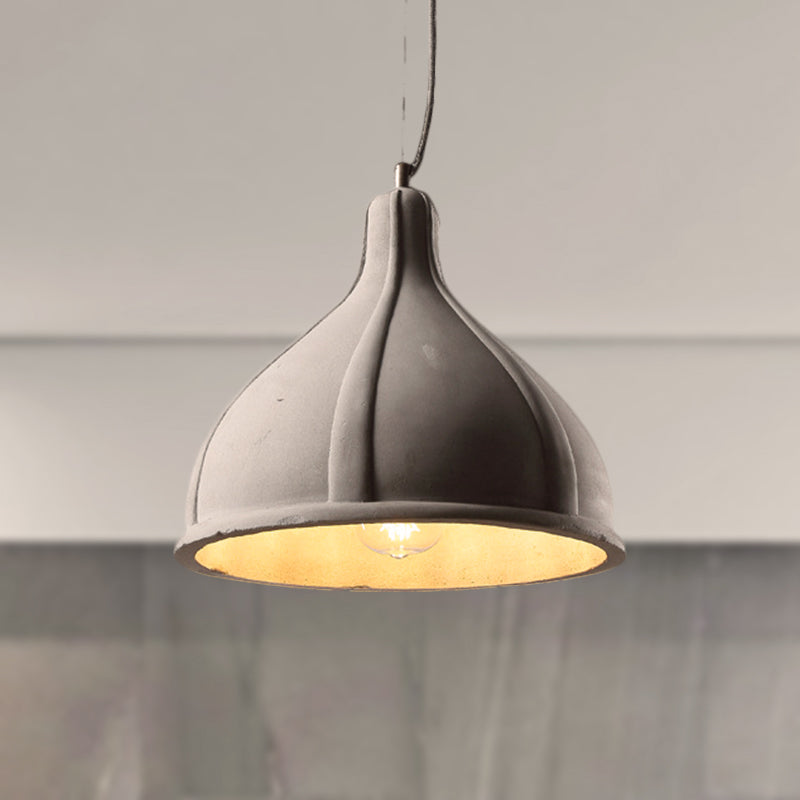 Cement Domed/Bucket Pendant Lighting Industrial 1 Light Restaurant Hanging Ceiling Lamp in Grey Grey A Clearhalo 'Ceiling Lights' 'Modern Pendants' 'Modern' 'Pendant Lights' 'Pendants' Lighting' 248938