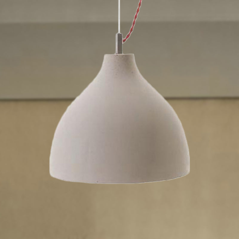 Cement Domed/Bucket Pendant Lighting Industrial 1 Light Restaurant Hanging Ceiling Lamp in Grey Clearhalo 'Ceiling Lights' 'Modern Pendants' 'Modern' 'Pendant Lights' 'Pendants' Lighting' 248945