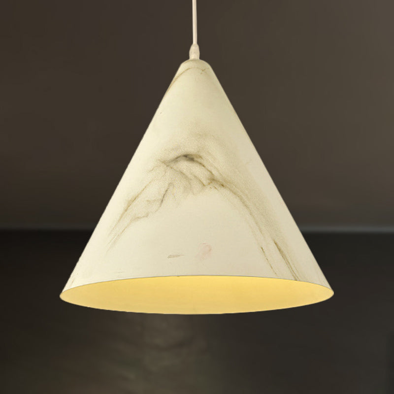 Aluminum Conic Shade Pendant Ceiling Light Modern Stylish 1 Light Living Room Ceiling Lamp in White/Yellow Clearhalo 'Ceiling Lights' 'Modern Pendants' 'Modern' 'Pendant Lights' 'Pendants' Lighting' 249039