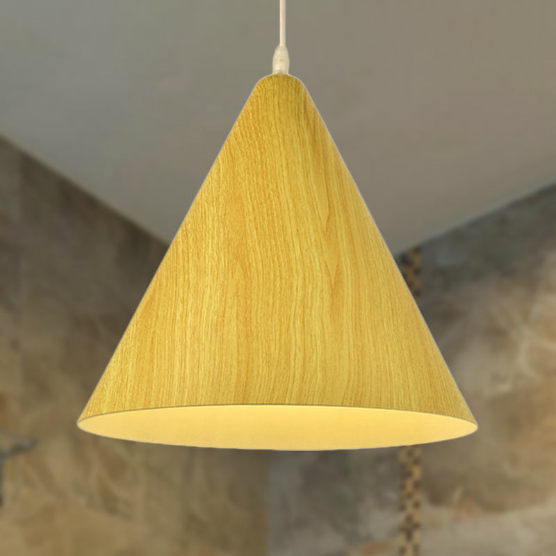 Aluminum Conic Shade Pendant Ceiling Light Modern Stylish 1 Light Living Room Ceiling Lamp in White/Yellow Yellow Clearhalo 'Ceiling Lights' 'Modern Pendants' 'Modern' 'Pendant Lights' 'Pendants' Lighting' 249040