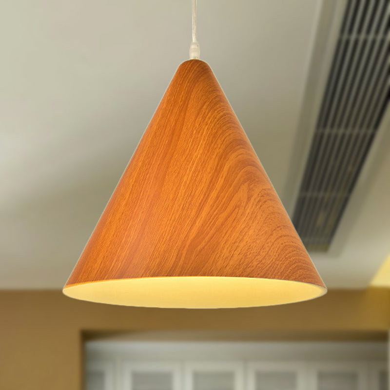 Aluminum Conic Shade Pendant Ceiling Light Modern Stylish 1 Light Living Room Ceiling Lamp in White/Yellow Red Brown Clearhalo 'Ceiling Lights' 'Modern Pendants' 'Modern' 'Pendant Lights' 'Pendants' Lighting' 249043