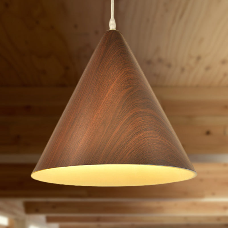 Aluminum Conic Shade Pendant Ceiling Light Modern Stylish 1 Light Living Room Ceiling Lamp in White/Yellow Brown Clearhalo 'Ceiling Lights' 'Modern Pendants' 'Modern' 'Pendant Lights' 'Pendants' Lighting' 249046