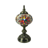 Sphere Task Lighting Traditionary Red/Blue/Gold Glass 1 Head Living Room Small Desk Lamp Clearhalo 'Lamps' 'Table Lamps' Lighting' 249090