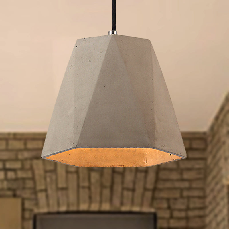 Contemporary Rectangle/Hexagon Pendant Light 1 Light Concrete Ceiling Light Fixture with Adjustable Cord in Grey Grey Hexagon Clearhalo 'Ceiling Lights' 'Modern Pendants' 'Modern' 'Pendant Lights' 'Pendants' Lighting' 249308