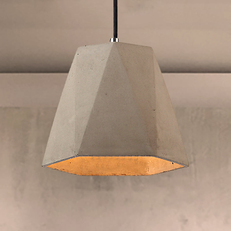 Contemporary Rectangle/Hexagon Pendant Light 1 Light Concrete Ceiling Light Fixture with Adjustable Cord in Grey Clearhalo 'Ceiling Lights' 'Modern Pendants' 'Modern' 'Pendant Lights' 'Pendants' Lighting' 249309