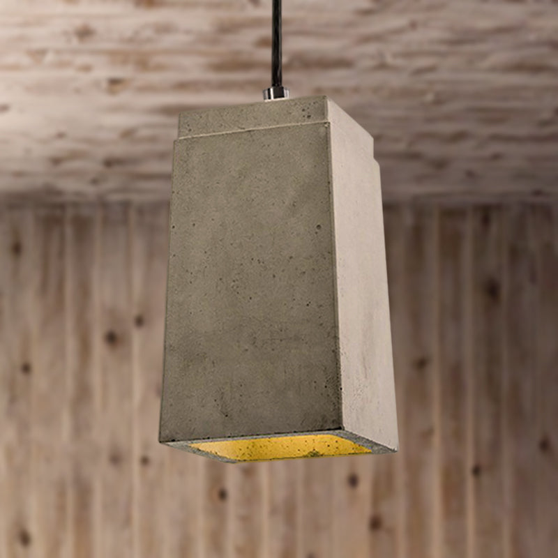 Contemporary Rectangle/Hexagon Pendant Light 1 Light Concrete Ceiling Light Fixture with Adjustable Cord in Grey Clearhalo 'Ceiling Lights' 'Modern Pendants' 'Modern' 'Pendant Lights' 'Pendants' Lighting' 249311