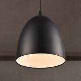 Retro Style Domed Hanging Lamp 10/12 Inch Wide 1 Bulb Metallic Pendant Light Fixture in White/Black for Kitchen Clearhalo 'Ceiling Lights' 'Modern Pendants' 'Modern' 'Pendant Lights' 'Pendants' Lighting' 249348