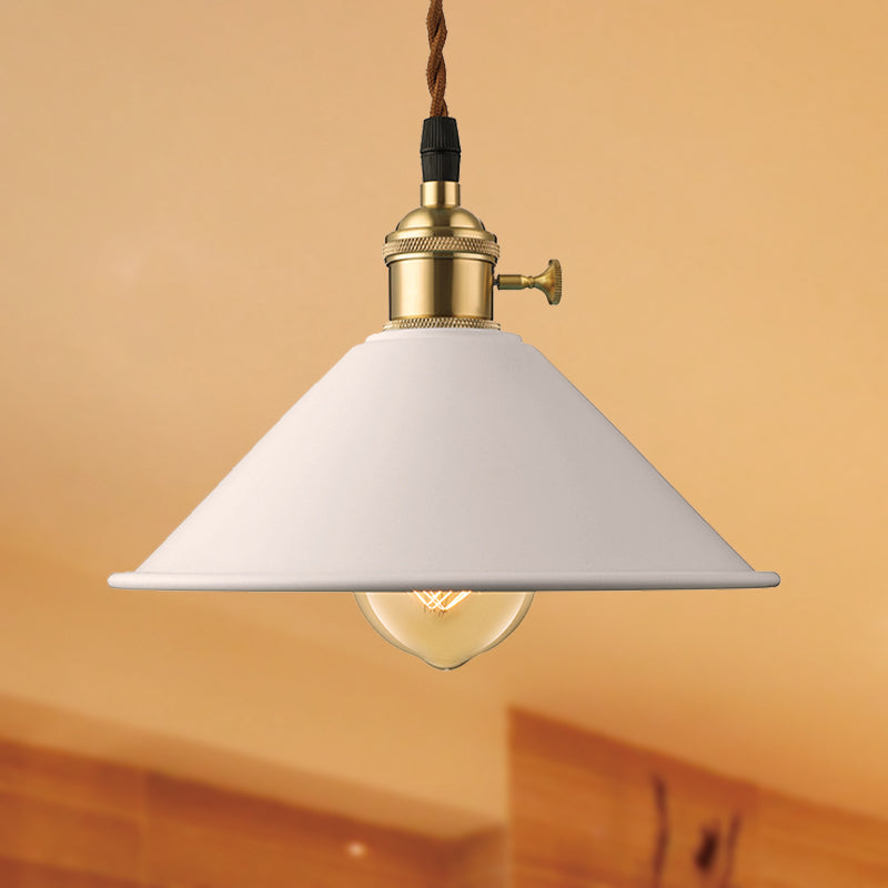 Conic Shade Dining Room Ceiling Light Fixture Industrial Style Metal 1 Light Gray/White/Pink Pendant Lighting Clearhalo 'Ceiling Lights' 'Modern Pendants' 'Modern' 'Pendant Lights' 'Pendants' Lighting' 249383