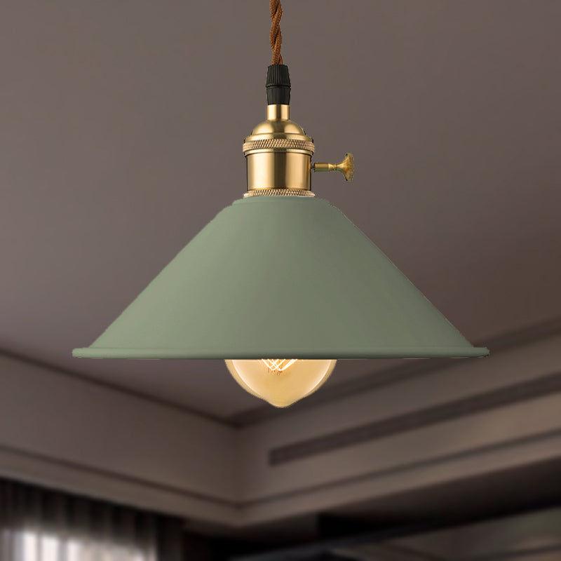 Conic Shade Dining Room Ceiling Light Fixture Industrial Style Metal 1 Light Gray/White/Pink Pendant Lighting Clearhalo 'Ceiling Lights' 'Modern Pendants' 'Modern' 'Pendant Lights' 'Pendants' Lighting' 249389