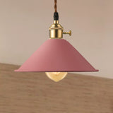 Conic Shade Dining Room Ceiling Light Fixture Industrial Style Metal 1 Light Gray/White/Pink Pendant Lighting Pink Clearhalo 'Ceiling Lights' 'Modern Pendants' 'Modern' 'Pendant Lights' 'Pendants' Lighting' 249392