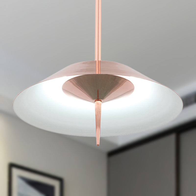 Black/Copper/Gold Finish Cone Shade Ceiling Pendant Light Nordic Style Metal 1 Light Dining Room Hanging Lamp Copper Clearhalo 'Ceiling Lights' 'Modern Pendants' 'Modern' 'Pendant Lights' 'Pendants' Lighting' 249537