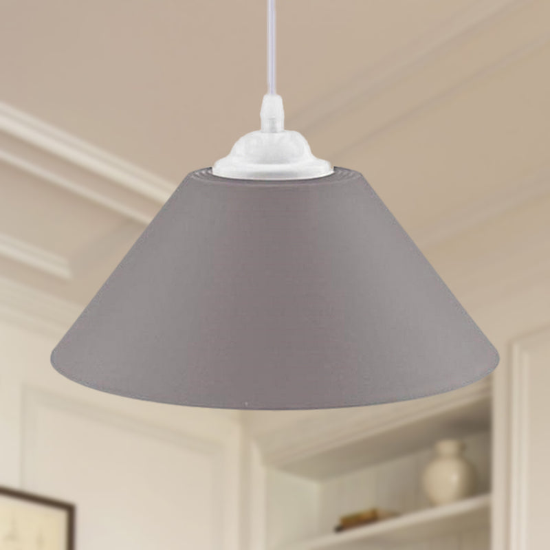 Black/Gray/Dark Green Conic Shade Pendant Light Modern Metal 1 Head Living Room Hanging Lamp with Adjustable Cord Grey Clearhalo 'Ceiling Lights' 'Modern Pendants' 'Modern' 'Pendant Lights' 'Pendants' Lighting' 249557