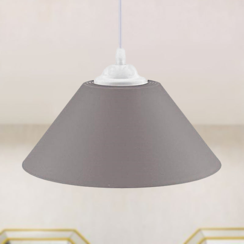 Black/Gray/Dark Green Conic Shade Pendant Light Modern Metal 1 Head Living Room Hanging Lamp with Adjustable Cord Clearhalo 'Ceiling Lights' 'Modern Pendants' 'Modern' 'Pendant Lights' 'Pendants' Lighting' 249558