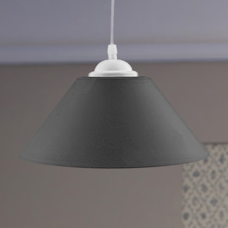 Black/Gray/Dark Green Conic Shade Pendant Light Modern Metal 1 Head Living Room Hanging Lamp with Adjustable Cord Clearhalo 'Ceiling Lights' 'Modern Pendants' 'Modern' 'Pendant Lights' 'Pendants' Lighting' 249570