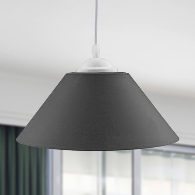 Black/Gray/Dark Green Conic Shade Pendant Light Modern Metal 1 Head Living Room Hanging Lamp with Adjustable Cord Clearhalo 'Ceiling Lights' 'Modern Pendants' 'Modern' 'Pendant Lights' 'Pendants' Lighting' 249571