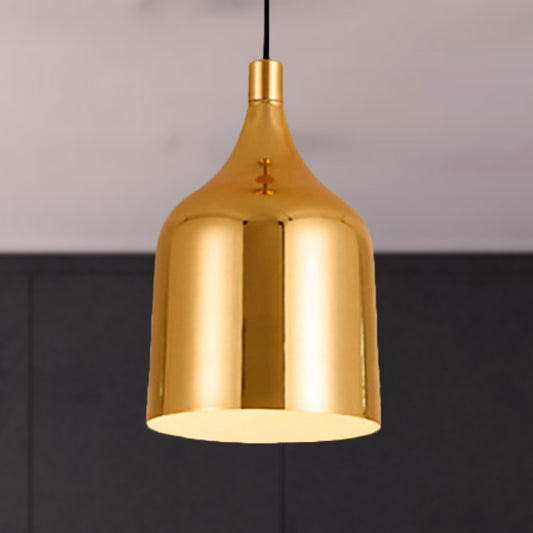 6"/8"/10.5" Dia Bottle Metal Ceiling Pendant Light Retro Style 1 Light Dining Table Hanging Lamp in Gold Clearhalo 'Ceiling Lights' 'Modern Pendants' 'Modern' 'Pendant Lights' 'Pendants' Lighting' 249622