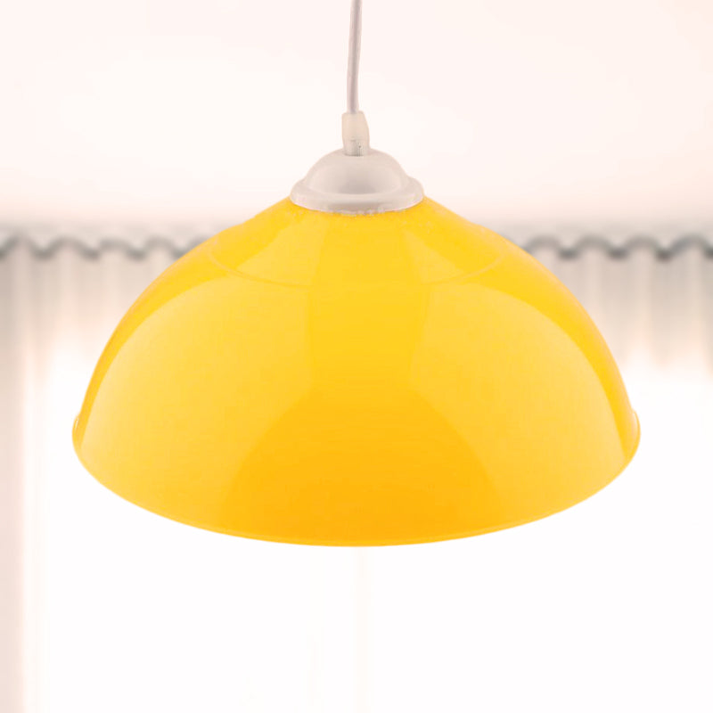 Metallic Bowl Pendant Lighting Modernism 1 Light Dining Room Hanging Ceiling Light in Polished Black/Grey Yellow Clearhalo 'Ceiling Lights' 'Modern Pendants' 'Modern' 'Pendant Lights' 'Pendants' Lighting' 249626