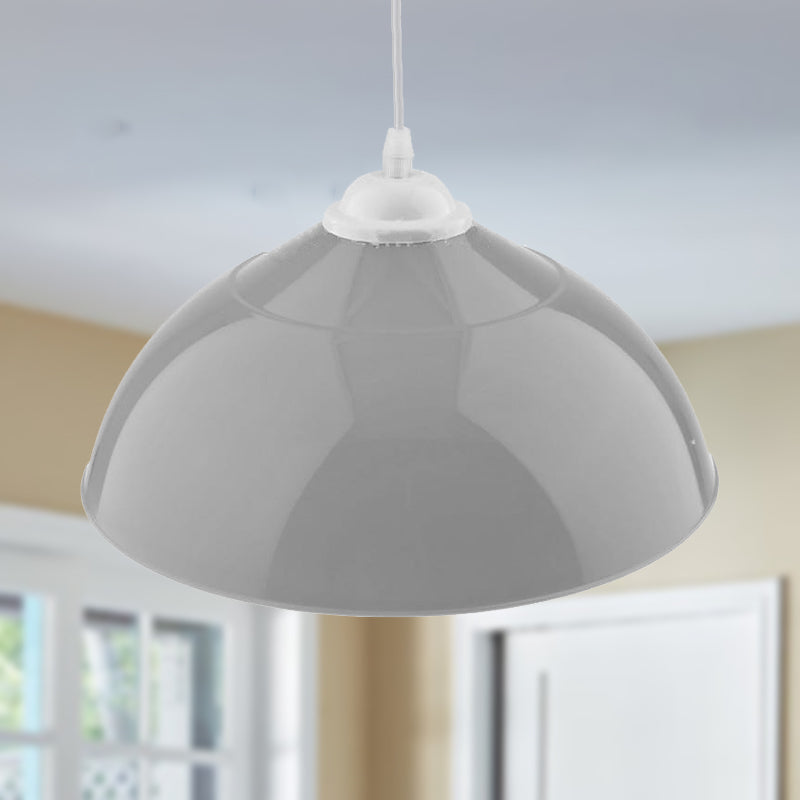 Metallic Bowl Pendant Lighting Modernism 1 Light Dining Room Hanging Ceiling Light in Polished Black/Grey Grey Clearhalo 'Ceiling Lights' 'Modern Pendants' 'Modern' 'Pendant Lights' 'Pendants' Lighting' 249635