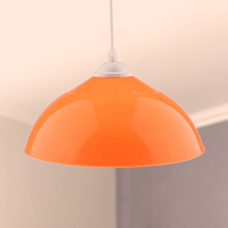 Metallic Bowl Pendant Lighting Modernism 1 Light Dining Room Hanging Ceiling Light in Polished Black/Grey Orange Clearhalo 'Ceiling Lights' 'Modern Pendants' 'Modern' 'Pendant Lights' 'Pendants' Lighting' 249638