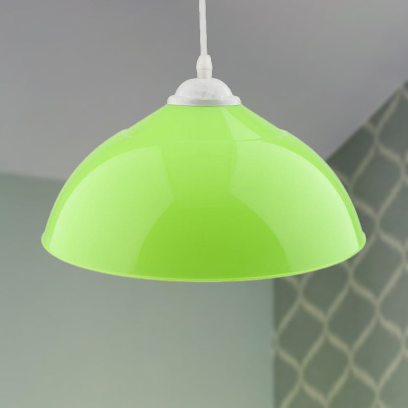 Metallic Bowl Pendant Lighting Modernism 1 Light Dining Room Hanging Ceiling Light in Polished Black/Grey Green Clearhalo 'Ceiling Lights' 'Modern Pendants' 'Modern' 'Pendant Lights' 'Pendants' Lighting' 249641