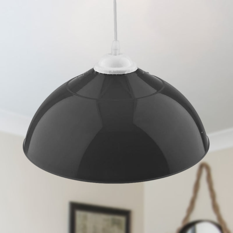 Metallic Bowl Pendant Lighting Modernism 1 Light Dining Room Hanging Ceiling Light in Polished Black/Grey Black Clearhalo 'Ceiling Lights' 'Modern Pendants' 'Modern' 'Pendant Lights' 'Pendants' Lighting' 249644