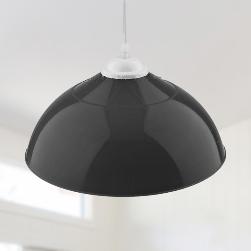 Metallic Bowl Pendant Lighting Modernism 1 Light Dining Room Hanging Ceiling Light in Polished Black/Grey Clearhalo 'Ceiling Lights' 'Modern Pendants' 'Modern' 'Pendant Lights' 'Pendants' Lighting' 249645