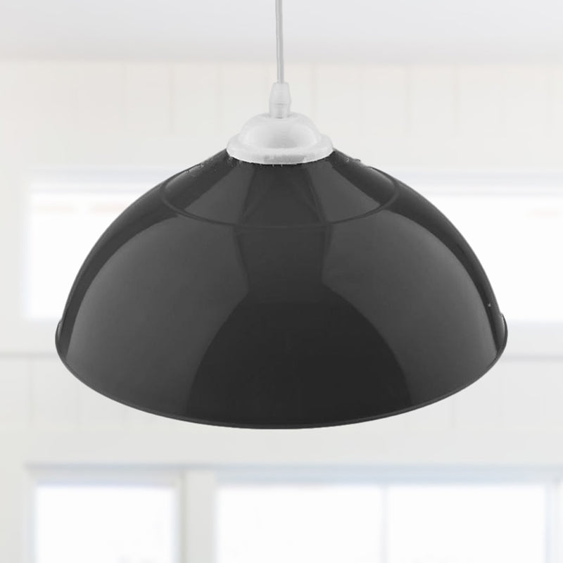 Metallic Bowl Pendant Lighting Modernism 1 Light Dining Room Hanging Ceiling Light in Polished Black/Grey Clearhalo 'Ceiling Lights' 'Modern Pendants' 'Modern' 'Pendant Lights' 'Pendants' Lighting' 249646