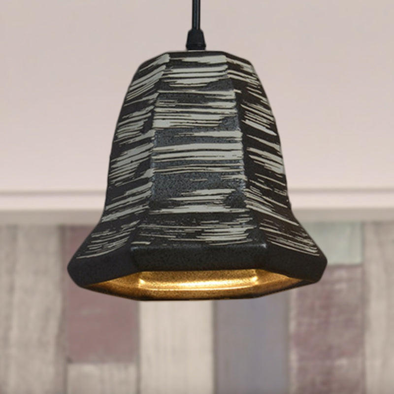 Barrel/Bell/Urn Shade Ceramic Pendant Light Industrial 1 Light Restaurant Hanging Light Fixture in Grey Clearhalo 'Ceiling Lights' 'Modern Pendants' 'Modern' 'Pendant Lights' 'Pendants' Lighting' 249746