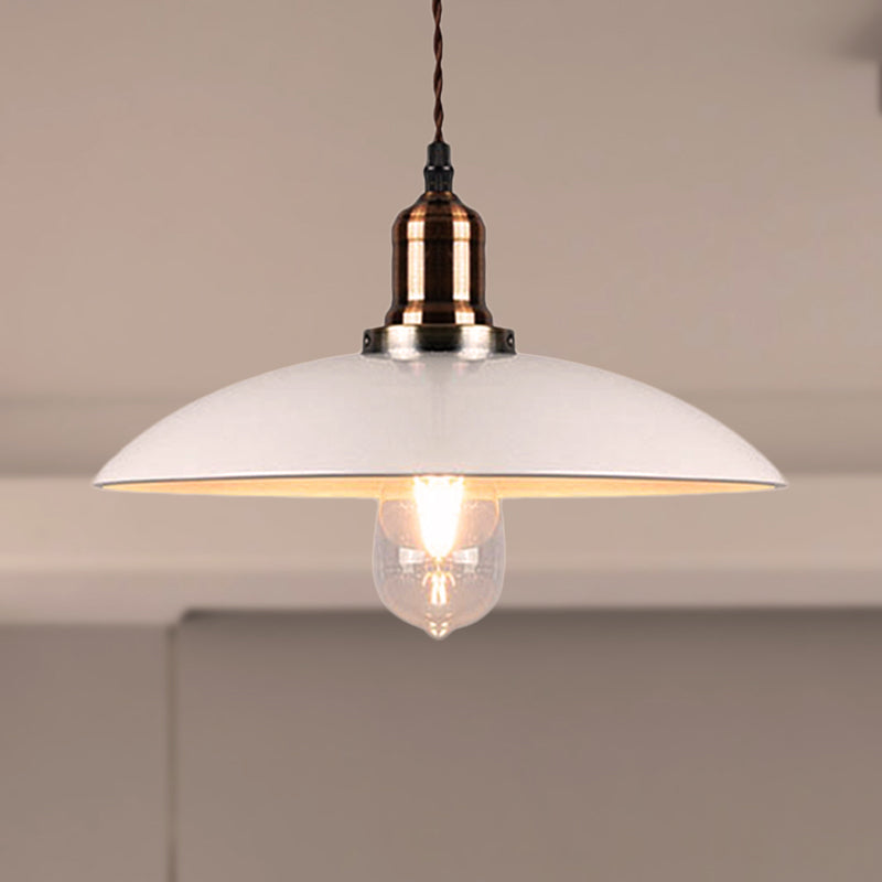 Loft Stylish Cone/Saucer/Dome Shade Ceiling Pendant 1 Light Metal Hanging Pendant in White for Restaurant Clearhalo 'Ceiling Lights' 'Modern Pendants' 'Modern' 'Pendant Lights' 'Pendants' Lighting' 249763