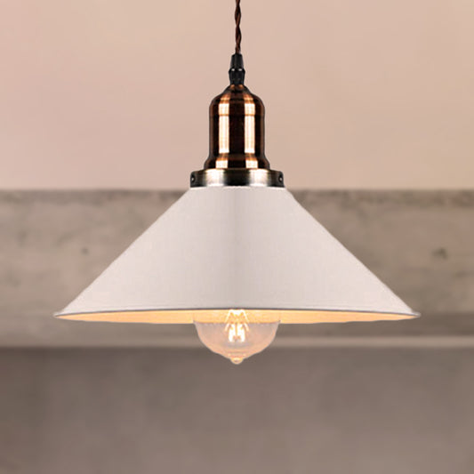 Loft Stylish Cone/Saucer/Dome Shade Ceiling Pendant 1 Light Metal Hanging Pendant in White for Restaurant Clearhalo 'Ceiling Lights' 'Modern Pendants' 'Modern' 'Pendant Lights' 'Pendants' Lighting' 249765