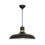 1 Light Pendant Light with Bowl Shade Aluminum Contemporary Style Ceiling Light Fixture in Black/White for Living Room Clearhalo 'Ceiling Lights' 'Modern Pendants' 'Modern' 'Pendant Lights' 'Pendants' Lighting' 249840