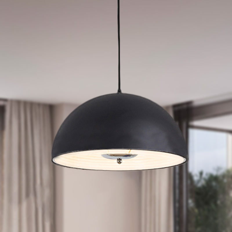 Domed Metallic Pendant Lamp Retro Style 1 Light Dining Room Hanging Ceiling Light in Rose Gold/Black Clearhalo 'Ceiling Lights' 'Modern Pendants' 'Modern' 'Pendant Lights' 'Pendants' Lighting' 249955