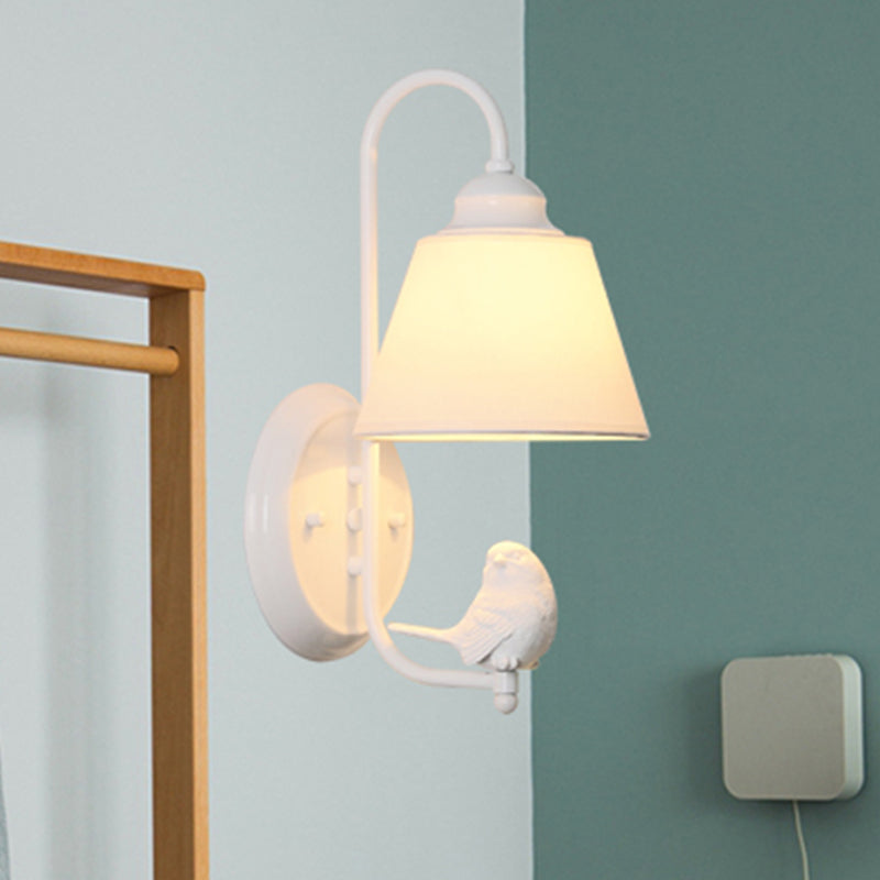 Modern Trapezoid Shade Wall Light Metal One Bulb Wall Sconce with Bird for Kid Bedroom Clearhalo 'Wall Lamps & Sconces' 'Wall Lights' Lighting' 250164