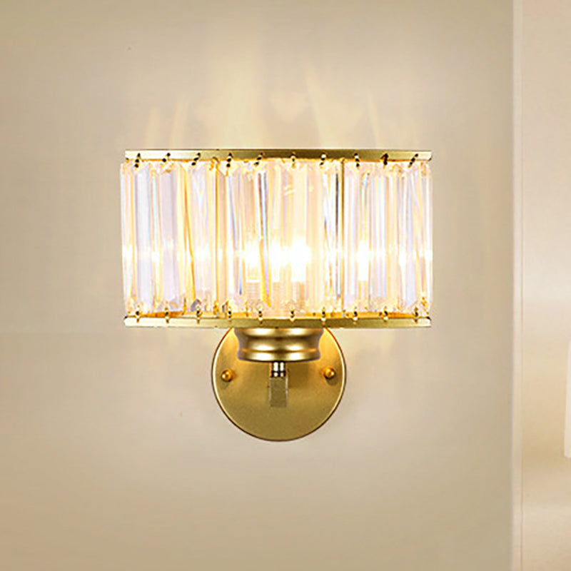 Rectangle Clear Crystal Wall Lamp Modernism 1 Light Gold Finish Wall Lighting Fixture for Corridor Gold Clearhalo 'Modern wall lights' 'Modern' 'Wall Lamps & Sconces' 'Wall Lights' Lighting' 250227