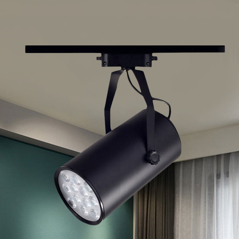 Cylindrical Shade Restaurant Semi Flush Light Loft Stylish Metal LED Black/White Adjustable Ceiling Fixture Black Clearhalo 'Ceiling Lights' 'Close To Ceiling Lights' 'Close to ceiling' 'Semi-flushmount' Lighting' 250248