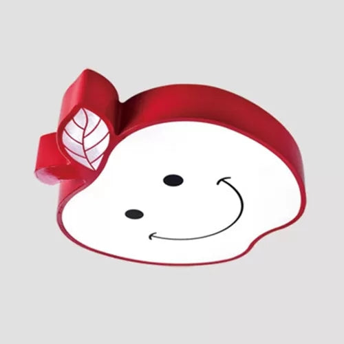 Lovely Smiling Apple Ceiling Light Acrylic Metal Flush Mount Light for Child Bedroom Red Clearhalo 'Ceiling Lights' 'Close To Ceiling Lights' 'Close to ceiling' 'Flush mount' Lighting' 25037