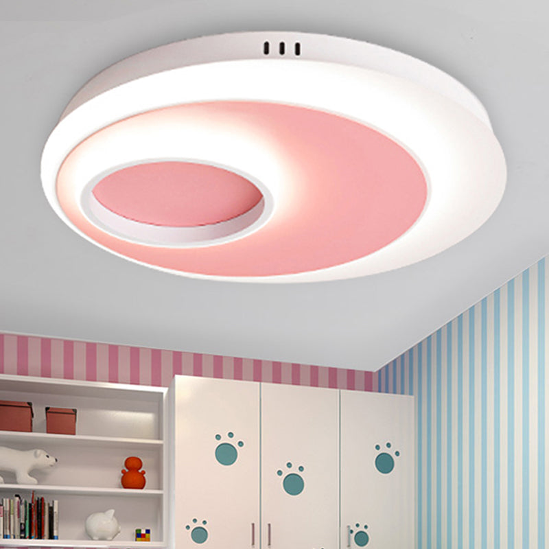 Geometric Flush Lighting Nordic Metal and Acrylic Integrated Led Ceiling Flush Light Pink Clearhalo 'Ceiling Lights' 'Close To Ceiling Lights' 'Close to ceiling' 'Flush mount' Lighting' 250591