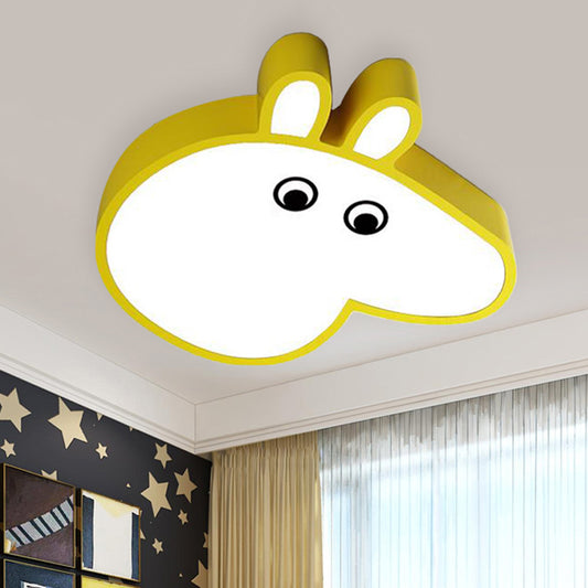 Cartoon Candy Colored Flushmount Light Piggy Acrylic LED Ceiling Lamp for Game Room Park Yellow Clearhalo 'Ceiling Lights' 'Close To Ceiling Lights' 'Close to ceiling' 'Flush mount' Lighting' 250651