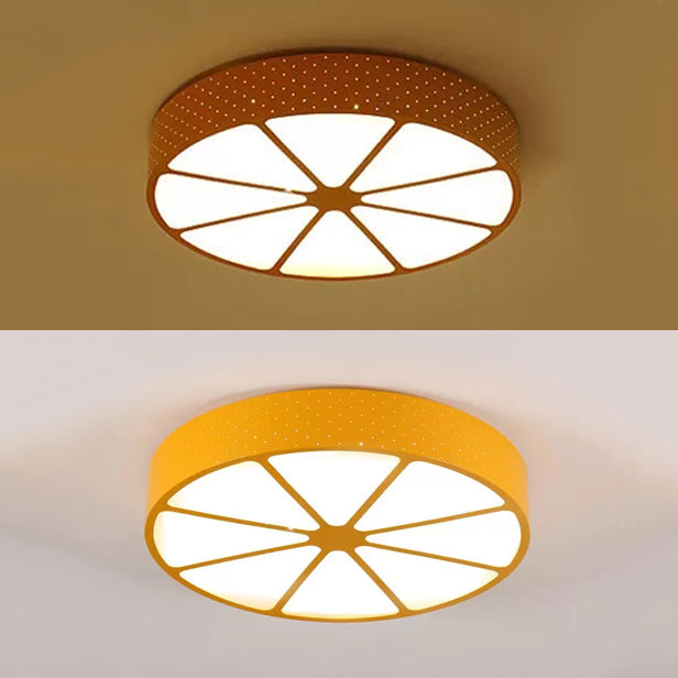 Modern Cartoon Ceiling Fixture Lemon Shape Acrylic Ceiling Mount Light for Teen Clearhalo 'Ceiling Lights' 'Close To Ceiling Lights' 'Close to ceiling' 'Flush mount' Lighting' 25066