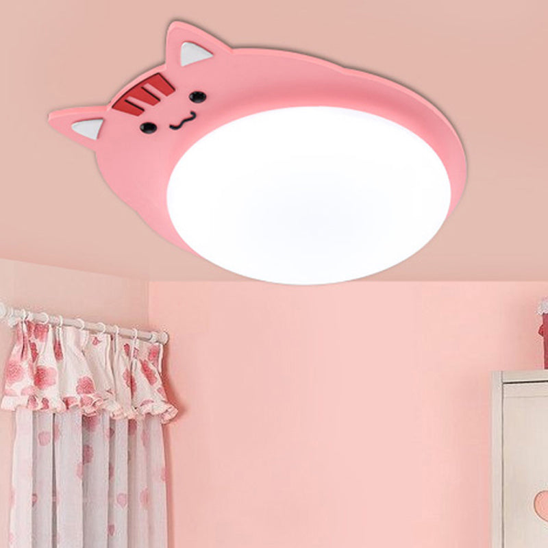 Fatty Animal Kid Bedroom Ceiling Light Acrylic Cartoon Long Life LED Flush Mount Light White B Clearhalo 'Ceiling Lights' 'Close To Ceiling Lights' 'Close to ceiling' 'Flush mount' Lighting' 250708