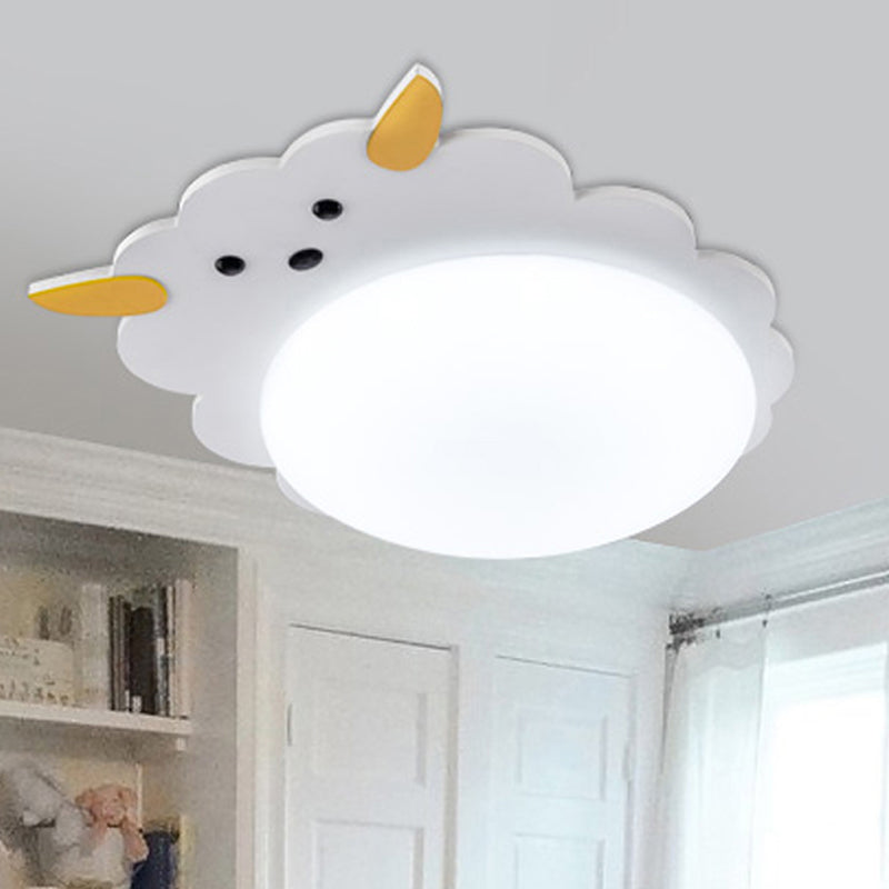 Fatty Animal Kid Bedroom Ceiling Light Acrylic Cartoon Long Life LED Flush Mount Light White C Clearhalo 'Ceiling Lights' 'Close To Ceiling Lights' 'Close to ceiling' 'Flush mount' Lighting' 250710