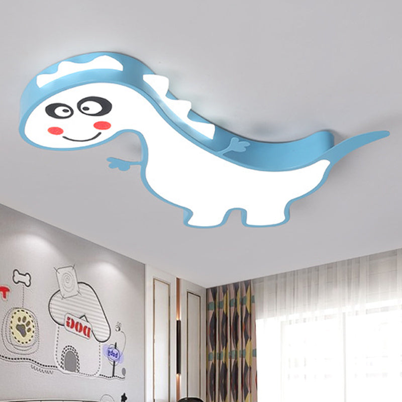 Boys Girls Bedroom Flush Ceiling Light with Dancing Dragon Acrylic Cartoon LED Ceiling Fixture Blue Clearhalo 'Ceiling Lights' 'Close To Ceiling Lights' 'Close to ceiling' 'Flush mount' Lighting' 250778