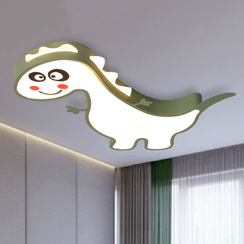 Boys Girls Bedroom Flush Ceiling Light with Dancing Dragon Acrylic Cartoon LED Ceiling Fixture Green Clearhalo 'Ceiling Lights' 'Close To Ceiling Lights' 'Close to ceiling' 'Flush mount' Lighting' 250780