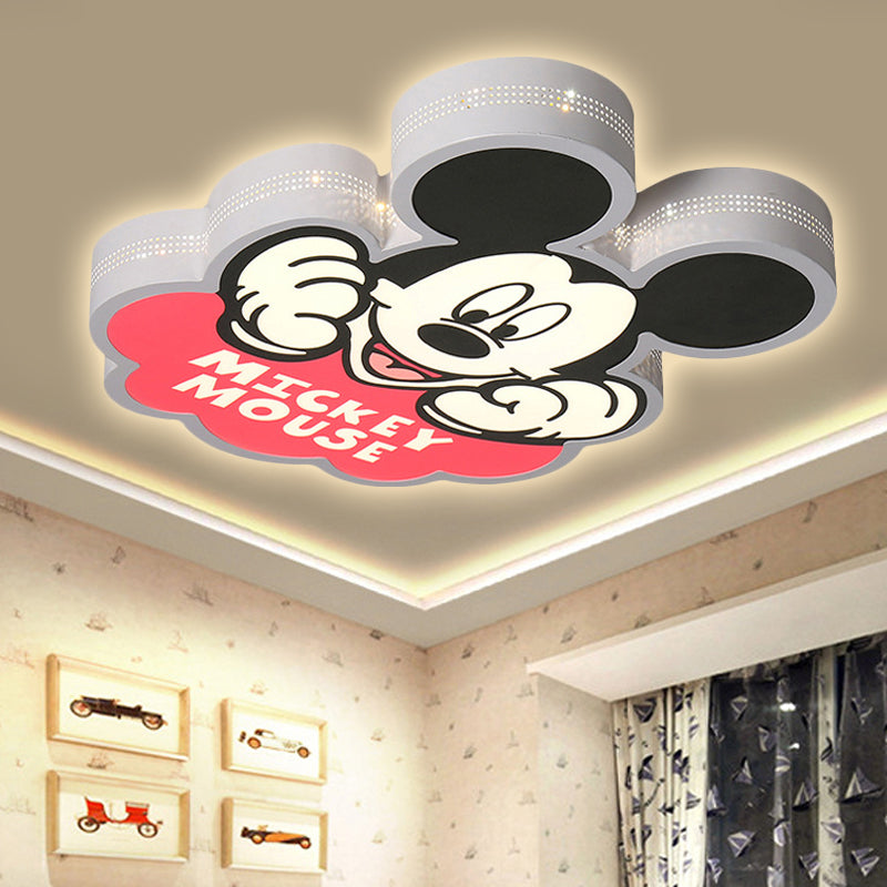 Animal Cartoon Mouse Ceiling Lamp Metal LED Ceiling Mount Light in Black for Amusement Park Black Clearhalo 'Ceiling Lights' 'Close To Ceiling Lights' 'Close to ceiling' 'Flush mount' Lighting' 250782