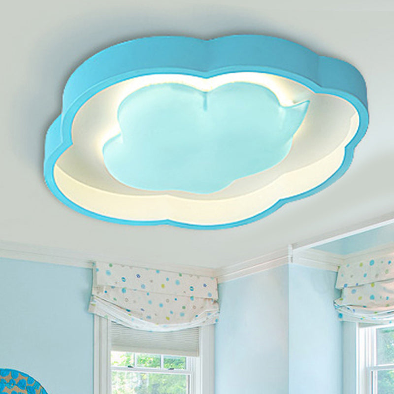 Cloud Child Bedroom Flush Mount Metal & Plastic Modern Lovely LED Ceiling Fixture Blue Warm Clearhalo 'Ceiling Lights' 'Close To Ceiling Lights' 'Close to ceiling' 'Flush mount' Lighting' 250849