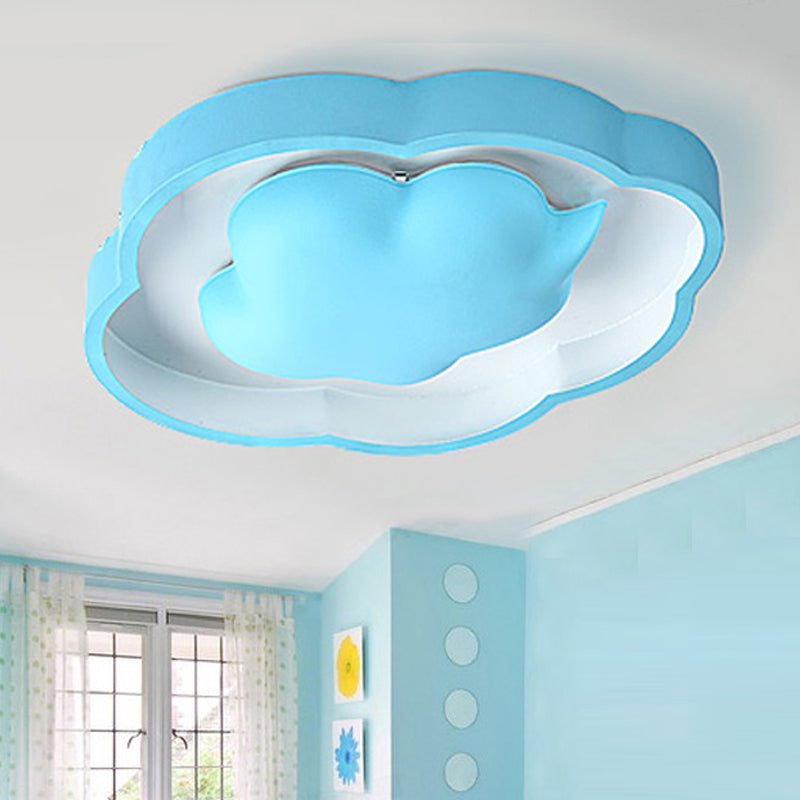 Cloud Child Bedroom Flush Mount Metal & Plastic Modern Lovely LED Ceiling Fixture Blue White Clearhalo 'Ceiling Lights' 'Close To Ceiling Lights' 'Close to ceiling' 'Flush mount' Lighting' 250850