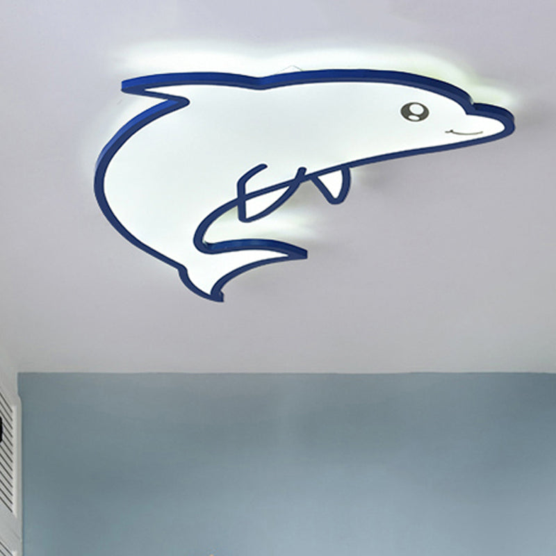 Blue Dolphin Flushmount Modern Cartoon Integrated LED Acrylic Flush Mount Ceiling Light Blue Clearhalo 'Ceiling Lights' 'Close To Ceiling Lights' 'Close to ceiling' 'Flush mount' Lighting' 250873