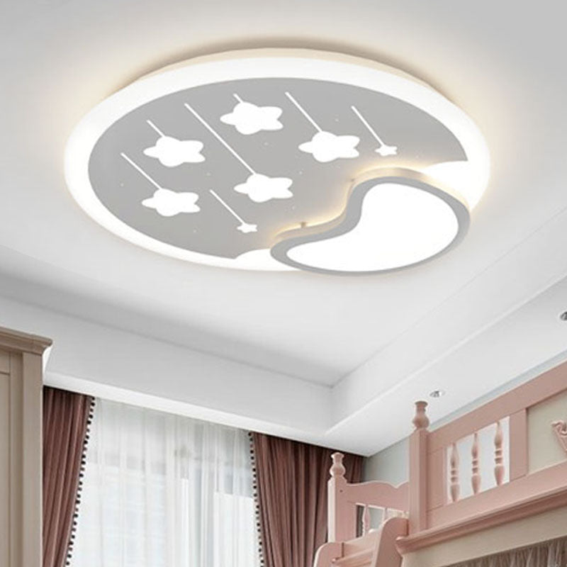 Kids Meteor Shower Ceiling Mount Light Acrylic White LED Ceiling Lamp for Kindergarten Foyer White Clearhalo 'Ceiling Lights' 'Close To Ceiling Lights' 'Close to ceiling' 'Flush mount' Lighting' 250878